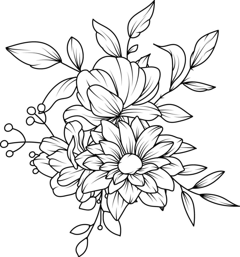 flower sketch Flower Pattern. Floral backgrounds for textiles, wallpapers, pattern fills and covers, surfaces and prints vector