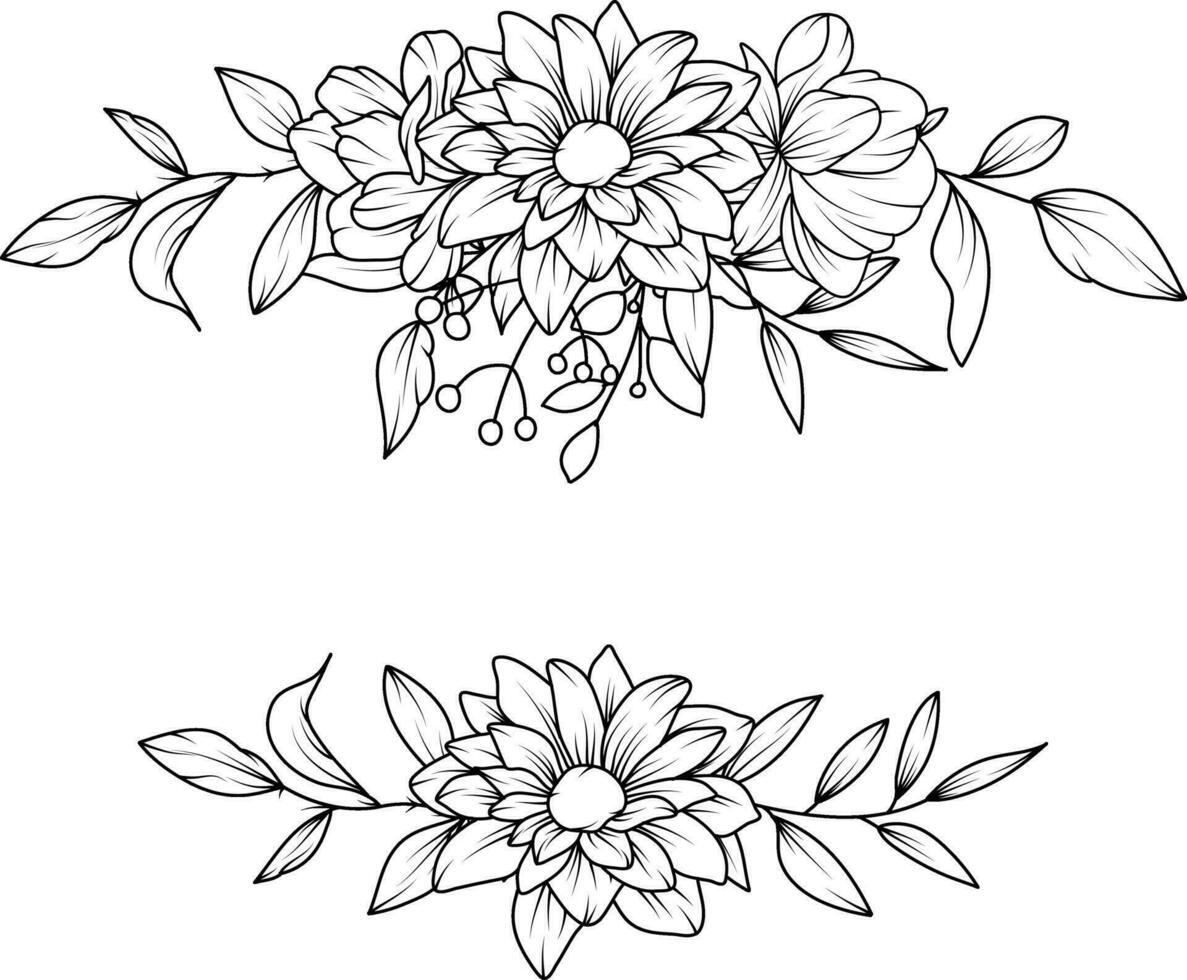 flower sketch Flower Pattern. Floral backgrounds for textiles, wallpapers, pattern fills and covers, surfaces and prints vector