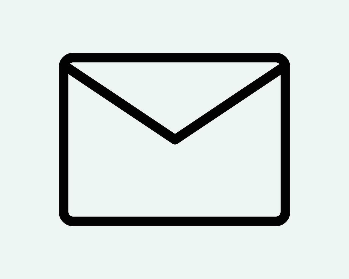 Envelope Line Icon Mail Letter Correspondence Post Postal Email Message App Business Memo Communication Thin Black Outline Shape Vector Sign Symbol