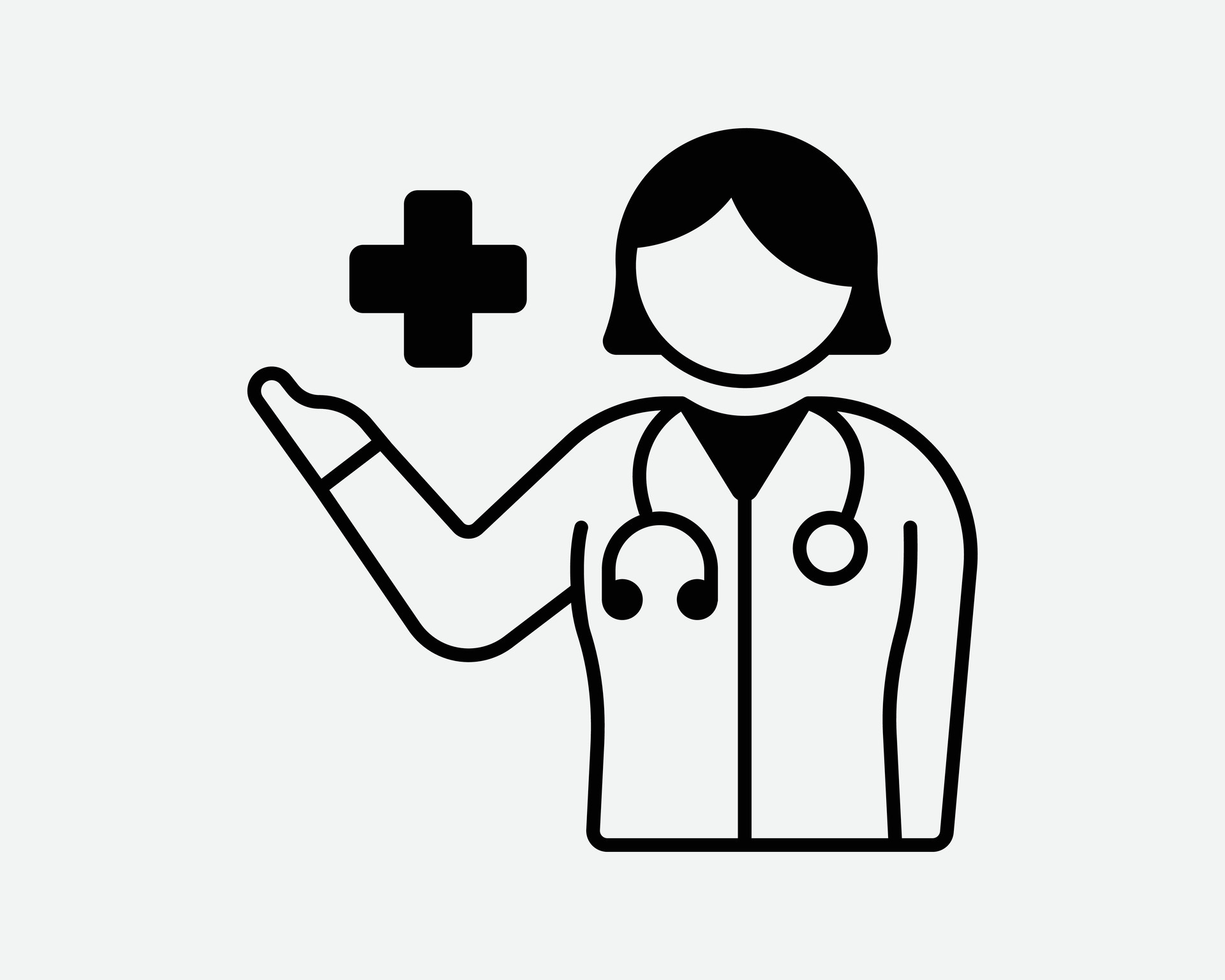 Female Doctor Icon Woman Lady Girl Nurse Healthcare Worker Physician