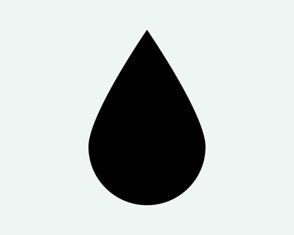 Water Droplet Icon Liquid Oil Drop Drip Rain Raindrop Wet Blood Black White Outline Tear Shape Vector Clipart Graphic Illustration Artwork Sign Symbol