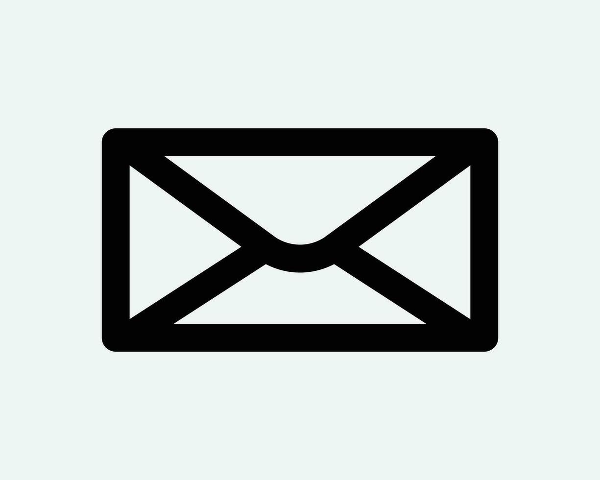 Mail Icon Letter Envelope Mailing Message Communication Email Postal Send Post Black White Shape Vector Clipart Graphic Illustration Artwork Sign Symbol