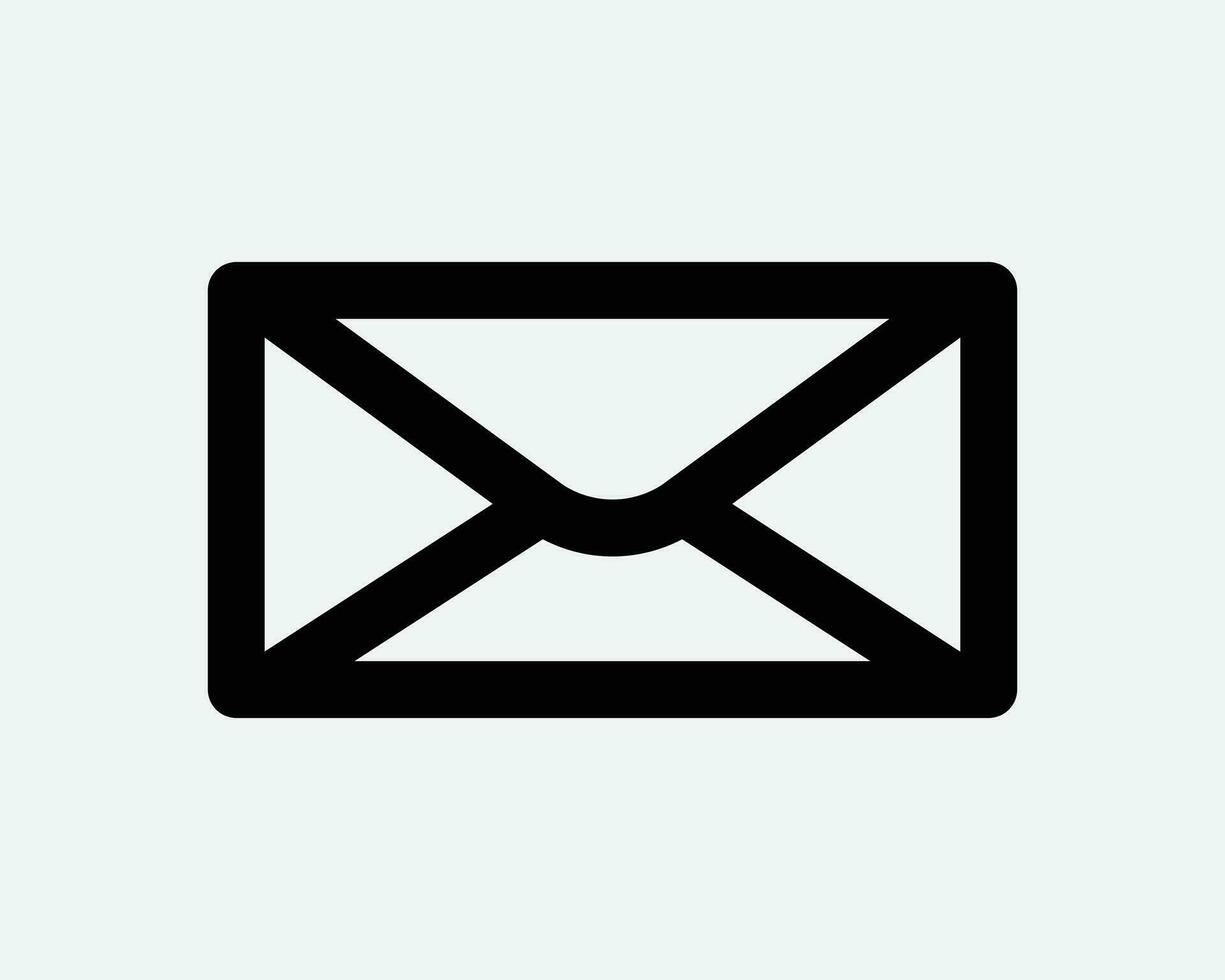 Mail Icon Letter Envelope Mailing Message Communication Email Postal Send Post Black White Shape Vector Clipart Graphic Illustration Artwork Sign Symbol