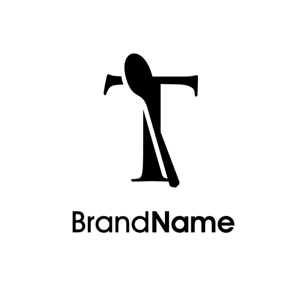 Luxury Initial T Spoon Logo vector