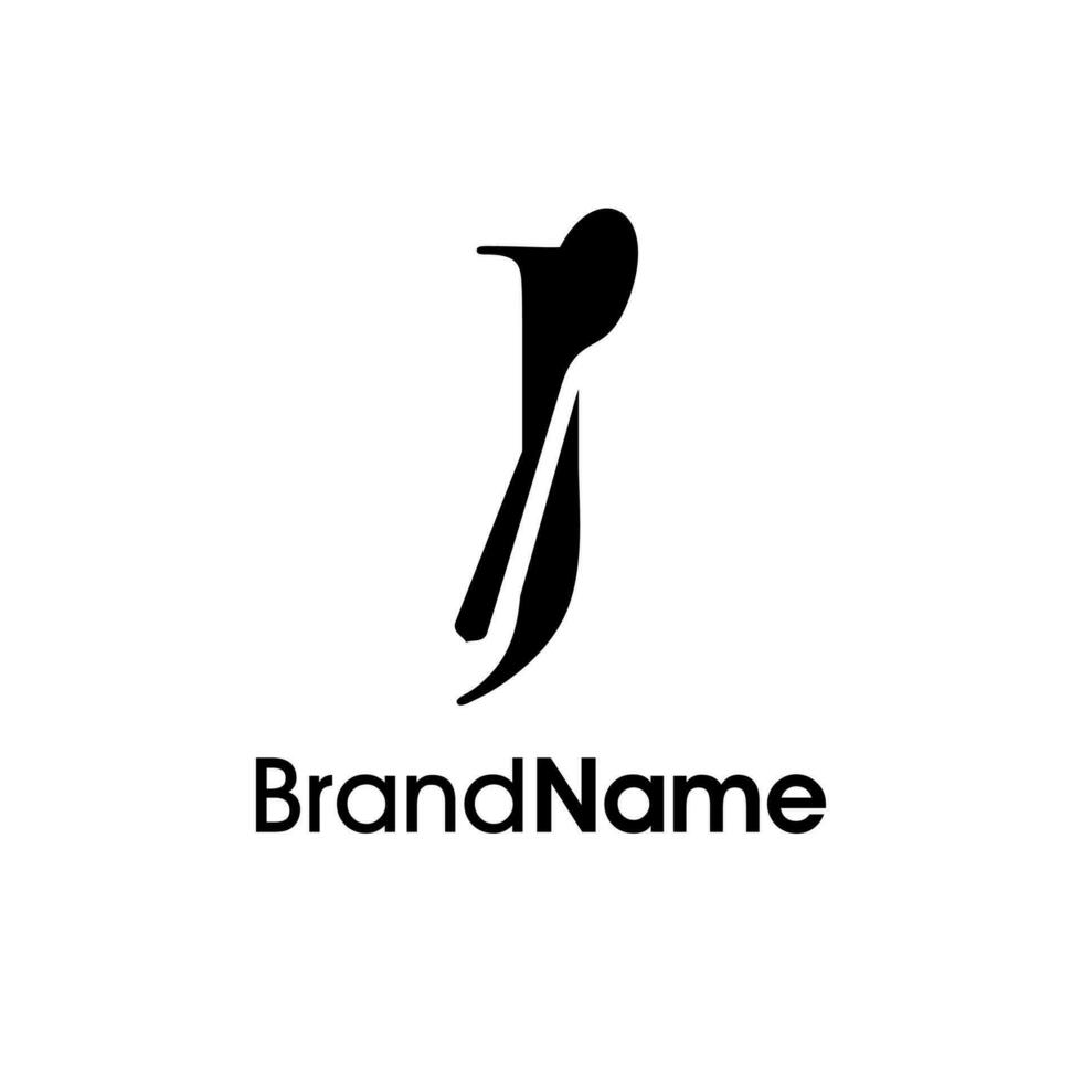 Luxury Initial J Spoon Logo vector