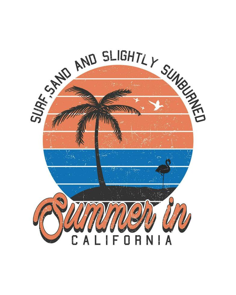 verano camiseta diseño, verano tee vector