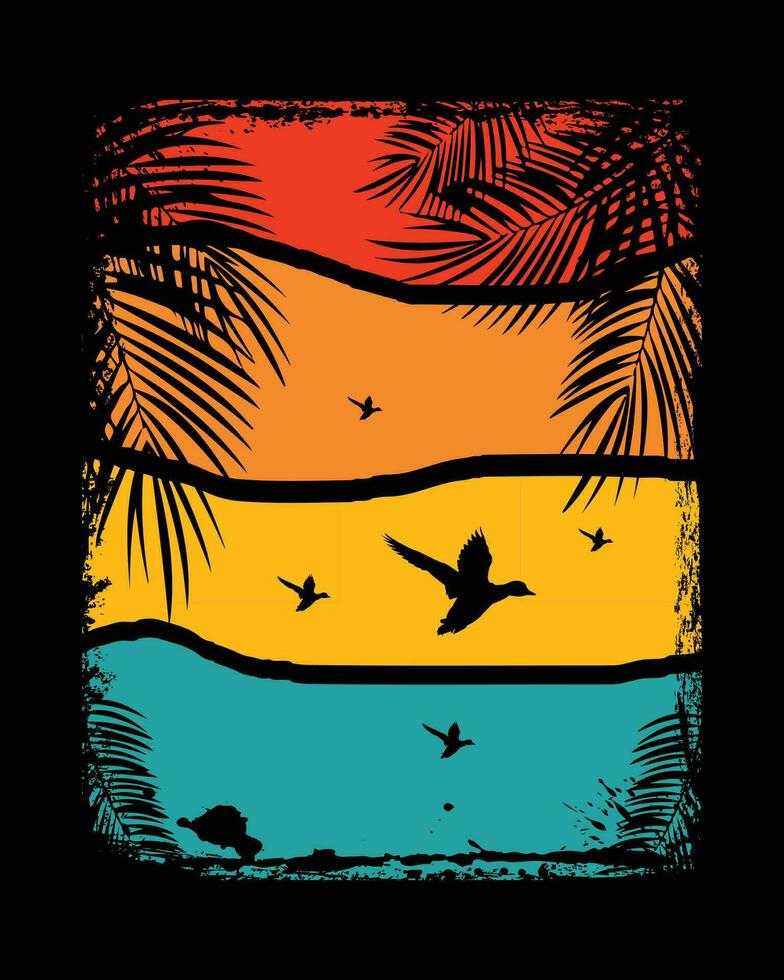 verano camiseta diseño, verano tee vector