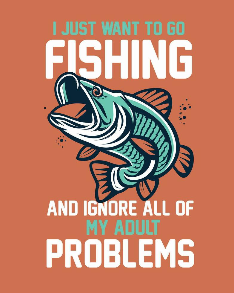 diseño de camiseta de pesca vector