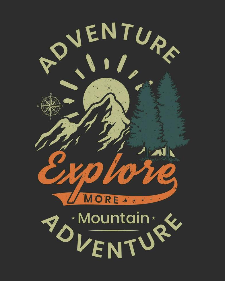 Hiking outdoor T-shirt Design vector