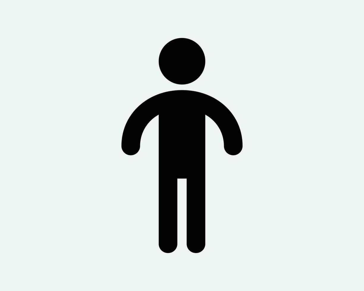Stick Figure Icon Man Boy Male Person People User Stand Standing Pose Toilet Sign Black White Outline Shape Vector Clipart Graphic Illustration Symbol