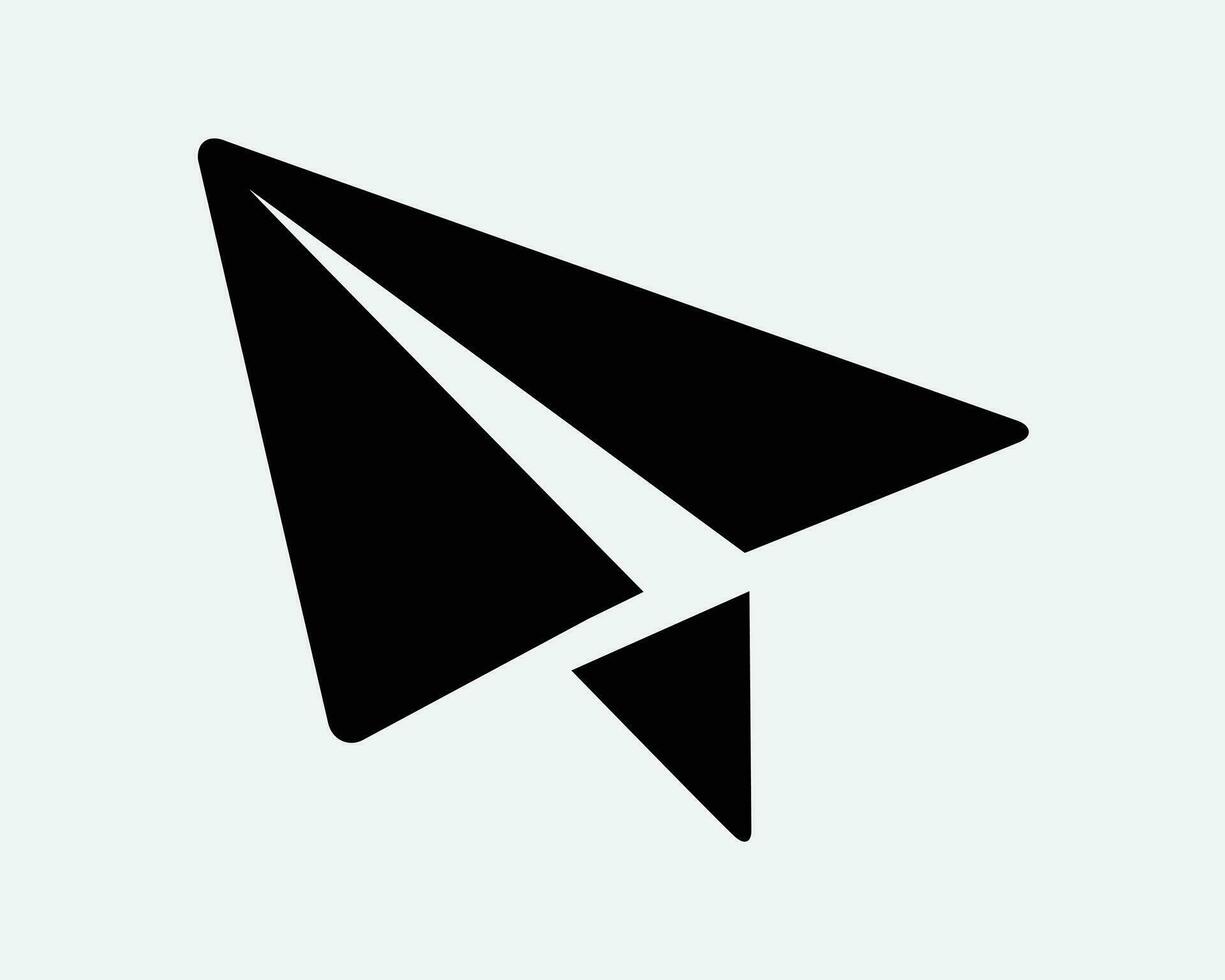 Paper Plane Icon Airplane Folding Aircraft Origami Email Mail Message Broadcast Internet News Communication Social Media Black Shape Vector Sign Symbol