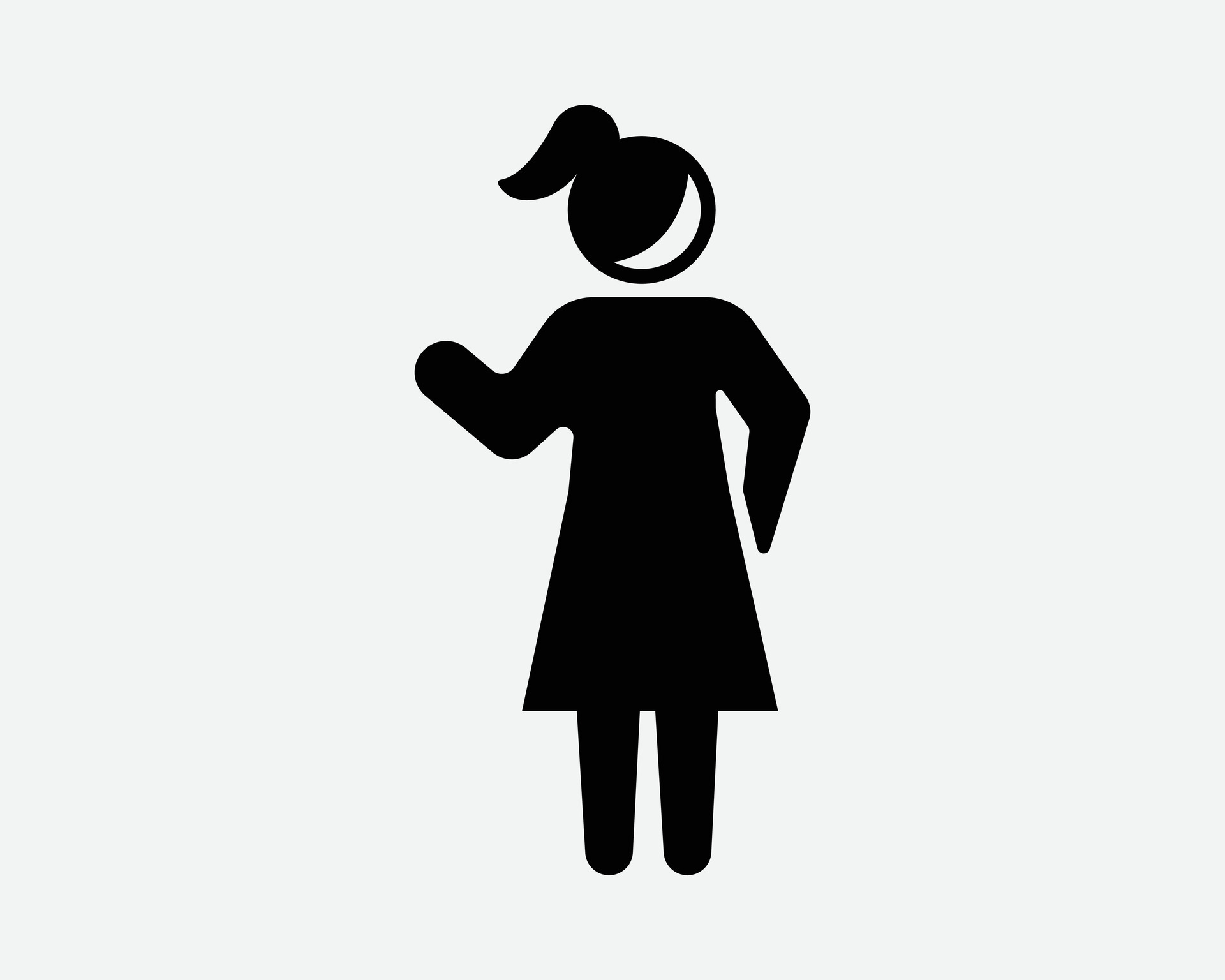 Female Stick Figure Woman Lady Girl Wave Waving Raise Hand Arm Gesture  Greeting Hi Bye Hello Goodbye Standing Posture Icon Black Vector Sign  Symbol 29136739 Vector Art at Vecteezy
