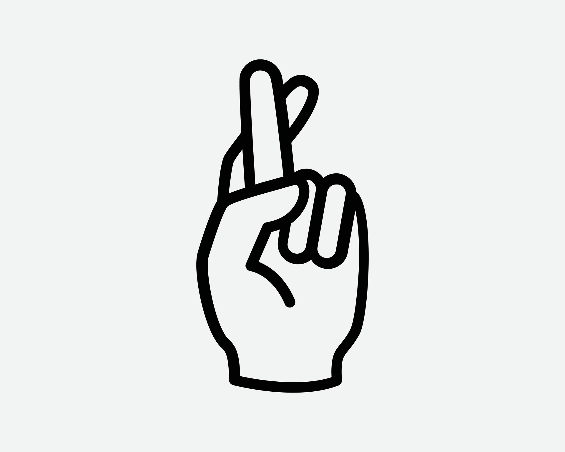 Doodle, hand, finger, crossed, gesture icon - Download on Iconfinder