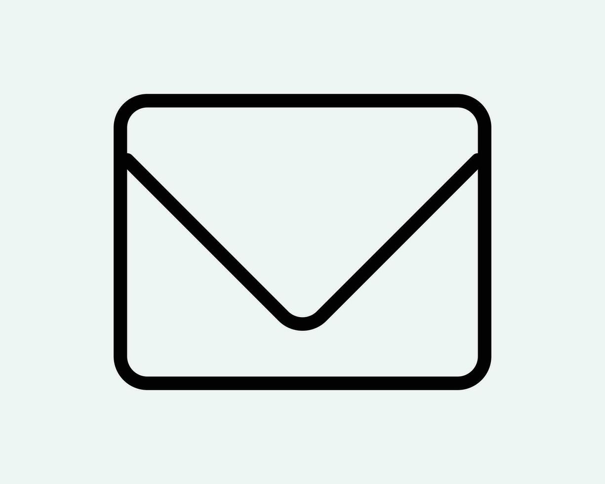 Envelope Line Icon Mail Letter Correspondence Post Postal Email Message App Business Memo Communication Thin Black Outline Shape Vector Sign Symbol