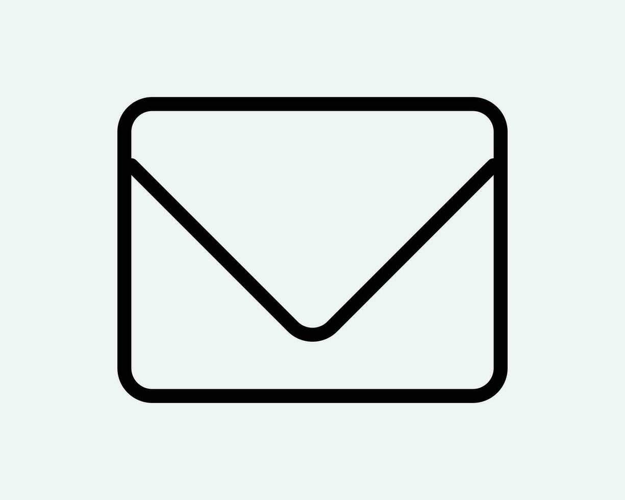 Envelope Line Icon Mail Letter Correspondence Post Postal Email Message App Business Memo Communication Thin Black Outline Shape Vector Sign Symbol