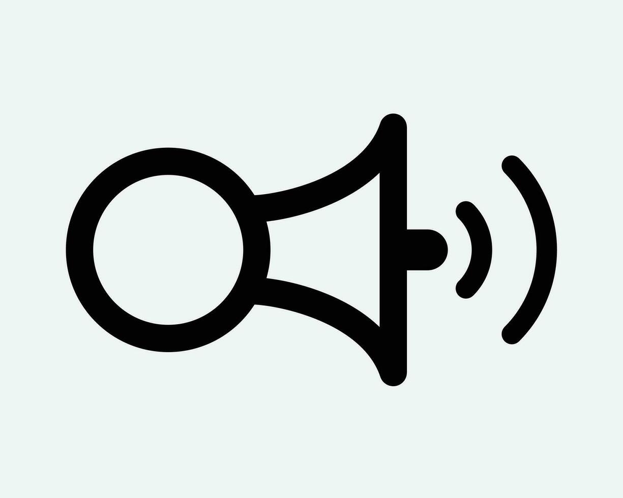 Loudspeaker Icon Loud Speaker Megaphone Communication Sound Audio Announcement Broadcast Black White Outline Shape Vector Clipart Artwork Sign Symbol