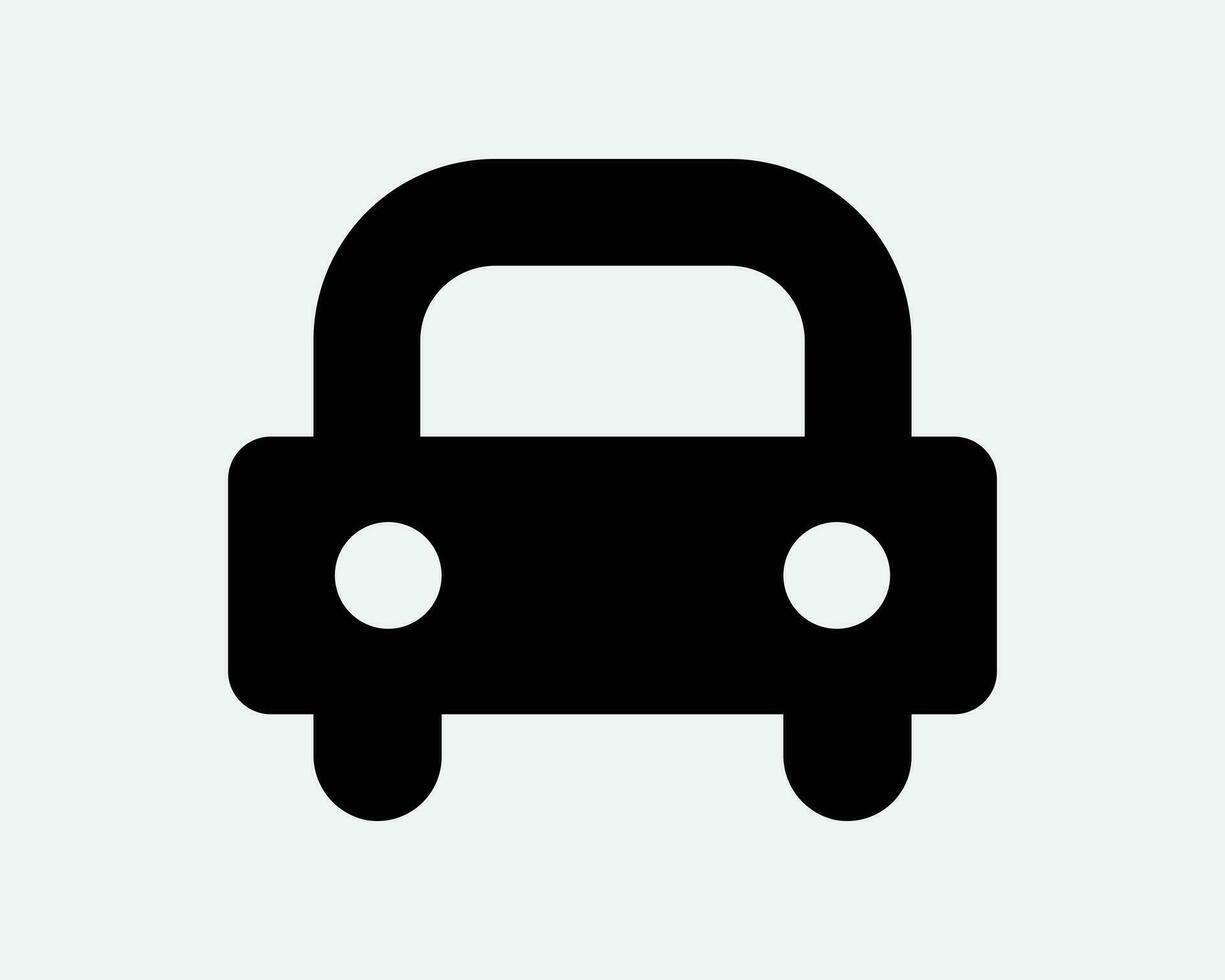 Car Front Icon Motor Vehicle Automotive Cab Taxi Coming Approach View Black White Shape Vector Clipart Graphic Illustration Artwork Sign Symbol