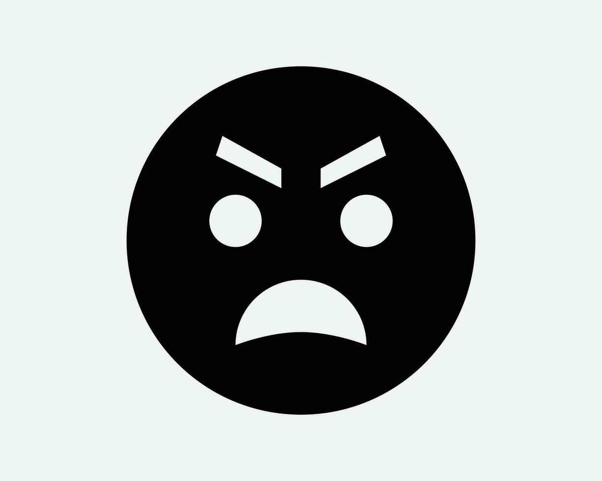 Angry Face Icon Emoji Emoticon Emotion Facial Expression Annoyed Pissed  Furious Anger Mad Black White Outline Shape Vector Clipart Artwork Sign  Symbol 29136781 Vector Art at Vecteezy