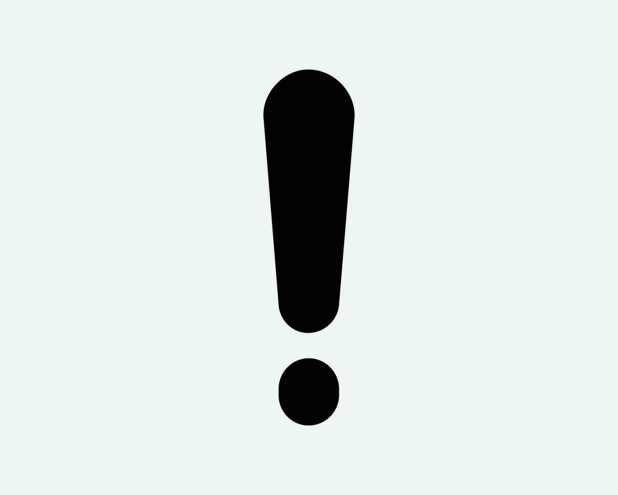 Error Exclamation Point Icon Warn Warning Caution Alert Beware Danger Mark Problem Important Issue Message Beware Black White Shape Vector Sign Symbol