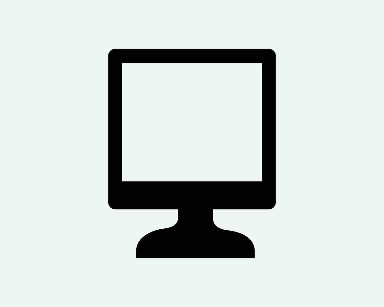 monitor pantalla icono computadora escritorio LED lcd monitor televisión televisión negro blanco contorno forma vector clipart gráfico ilustración obra de arte firmar símbolo