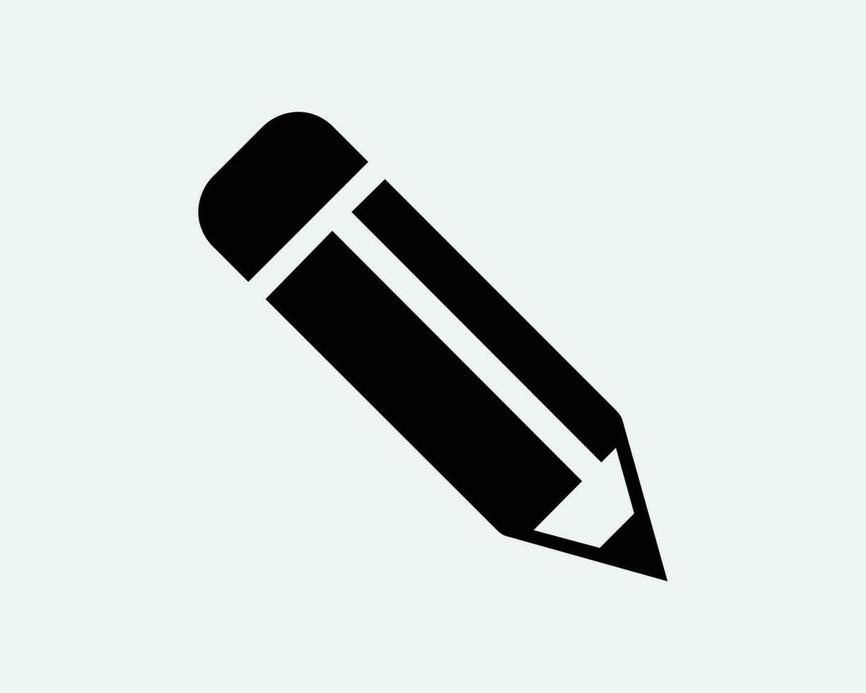 Edit Pencil Icon Pen Editor Write Draw Writing Drawing Editing Stationery Office School Work Study Art Black White Outline Shape Vector Sign Symbol