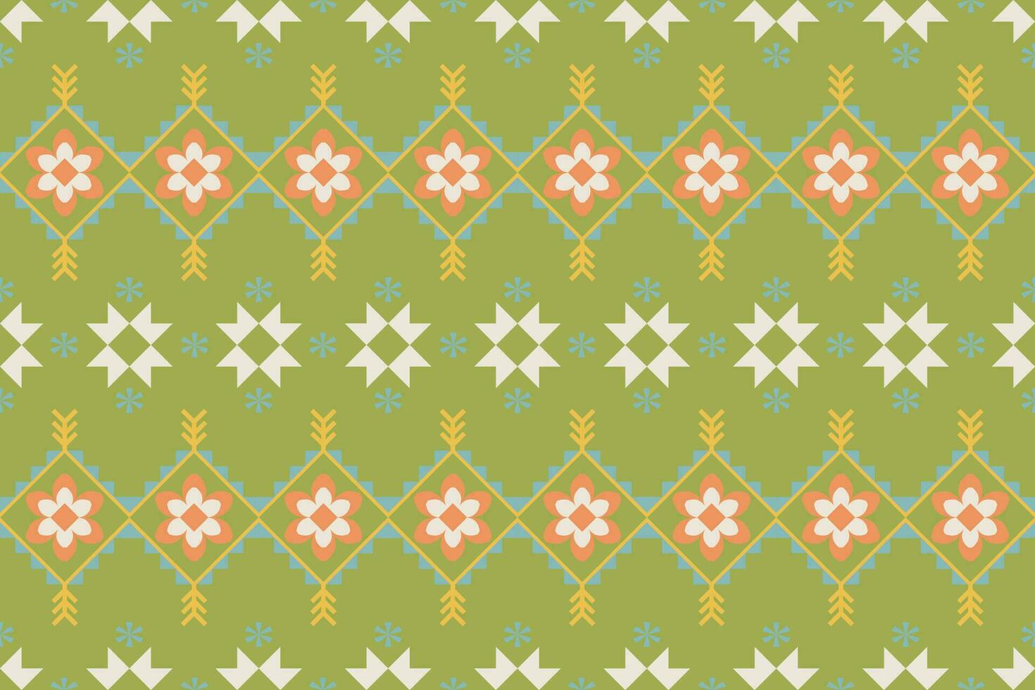Native ikat fabric.Aztec geometic art ornament design for carpet,wallpaper,clothing,wrapping,textile.Damask style pattern for textile and decoration.Seamless pattern in tribal. vector