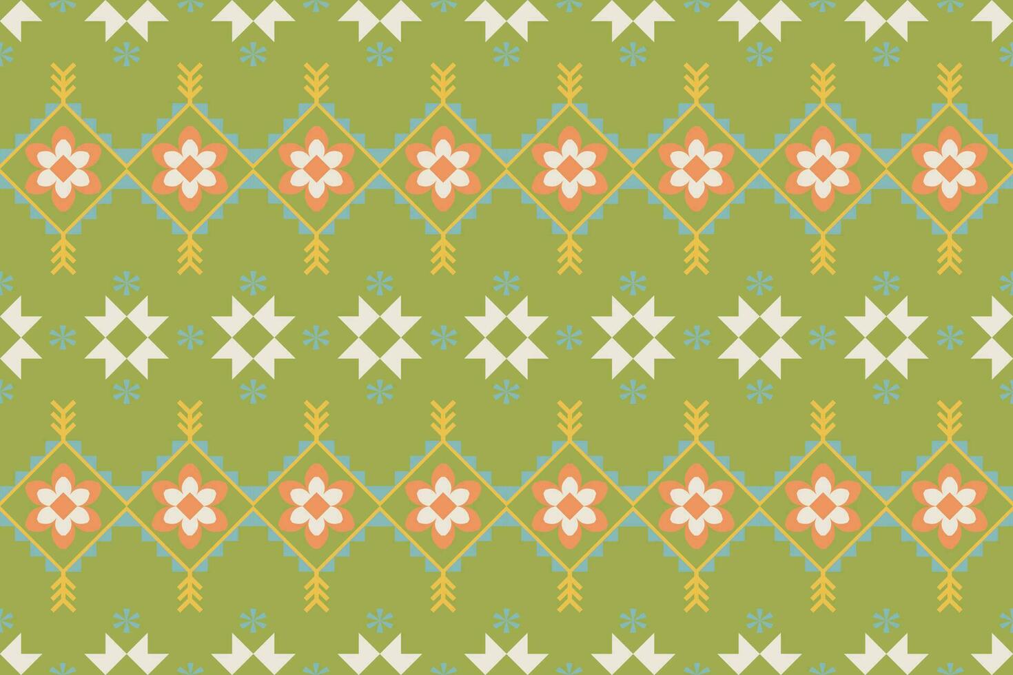 Native ikat fabric.Aztec geometic art ornament design for carpet,wallpaper,clothing,wrapping,textile.Damask style pattern for textile and decoration.Seamless pattern in tribal. vector