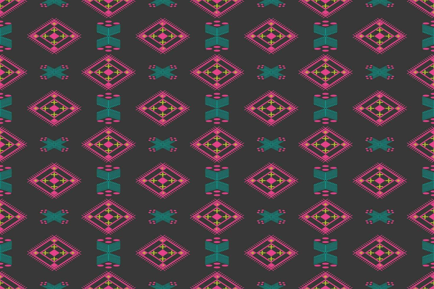 Ethnic Ikat fabric pattern geometric style.African Ikat embroidery Ethnic oriental pattern brown cream background. Abstract,vector,illustration.Background with aztec tribal ornament. vector