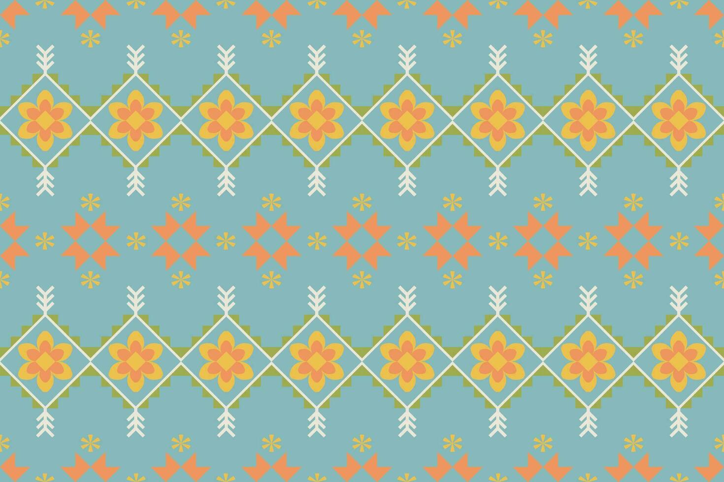 ikat geométrico bordado en color fondo.geometrico étnico oriental modelo tradicional.azteca resumen estilo vector ilustración.diseño para textura,tela,ropa,envoltura,alfombra.