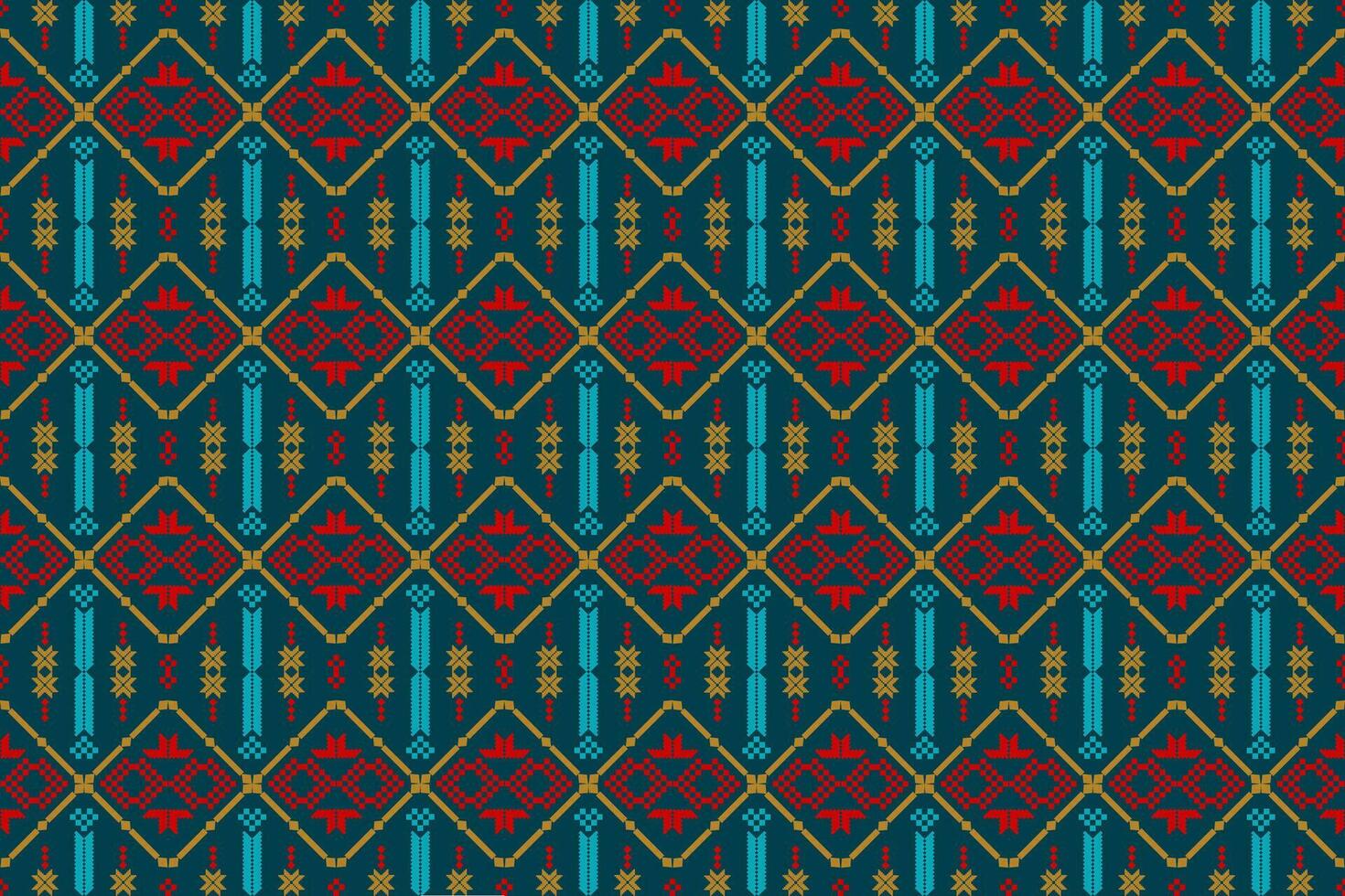 Ethnic Ikat fabric pattern geometric style.African Ikat embroidery Ethnic oriental pattern brown cream background. Abstract,vector,illustration.Background with aztec tribal ornament. vector