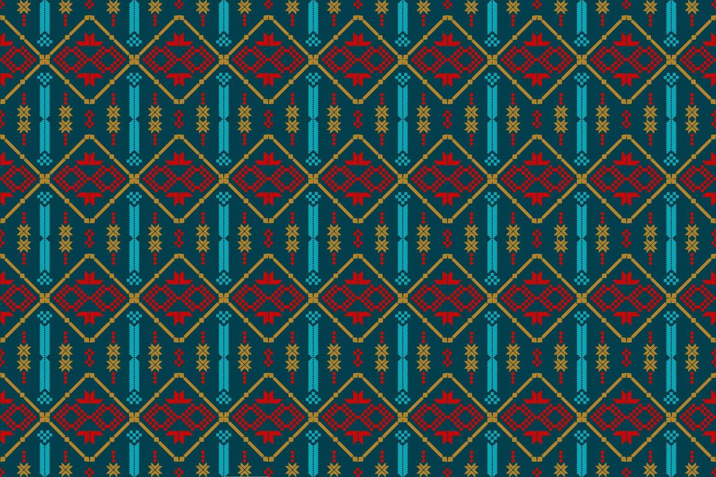 Ethnic Ikat fabric pattern geometric style.African Ikat embroidery Ethnic oriental pattern brown cream background. Abstract,vector,illustration.Background with aztec tribal ornament. vector