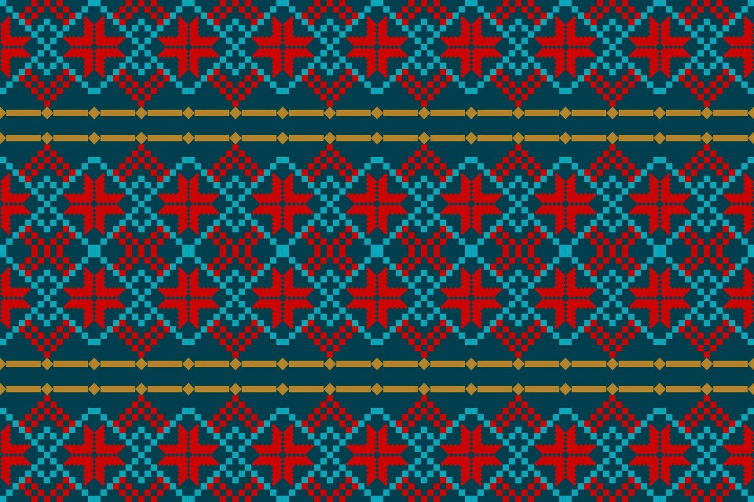 Ethnic abstract ikat.Beautiful colorful seamless ethnic pattern.Colorful geometric embroidery for Textiles,fabric,clothing,background,batik,knitwear,fashion vector