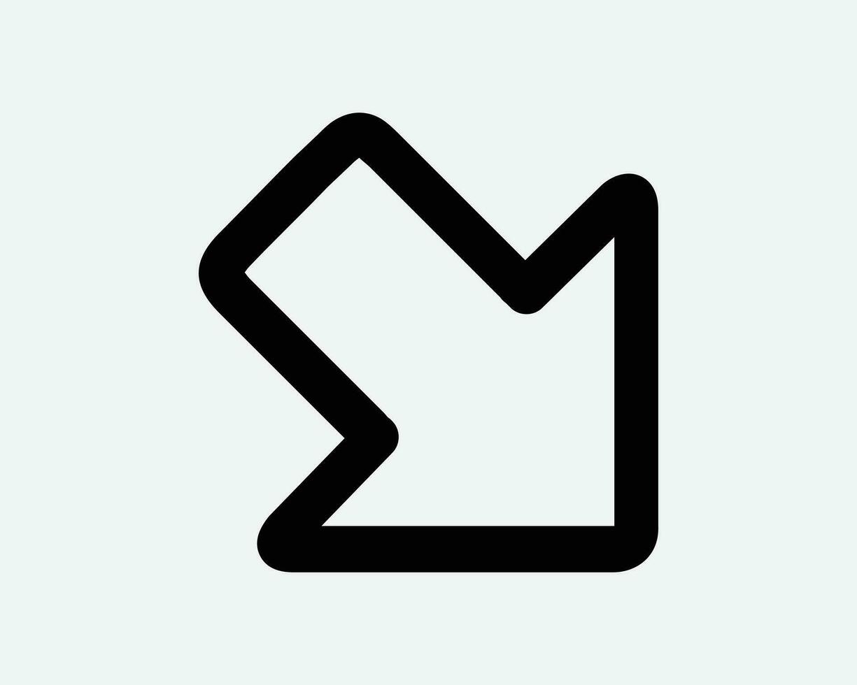 Bottom Right Arrow Line Down Under Escape Exit Path Route Road Traffic Direction Navigation Position Location Indication Cursor Icon Vector Sign Symbol