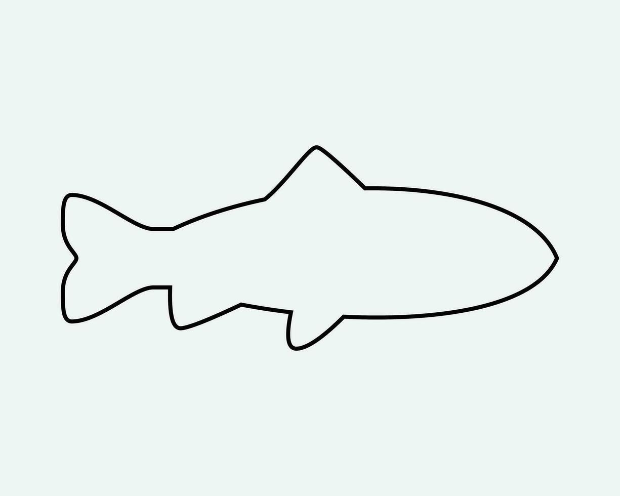 Fish Outline Icon Ocean Sea Seafood Marine Wildlife Animal Black White Line Shape Empty Template Blank Vector Clipart Illustration Artwork Sign Symbol