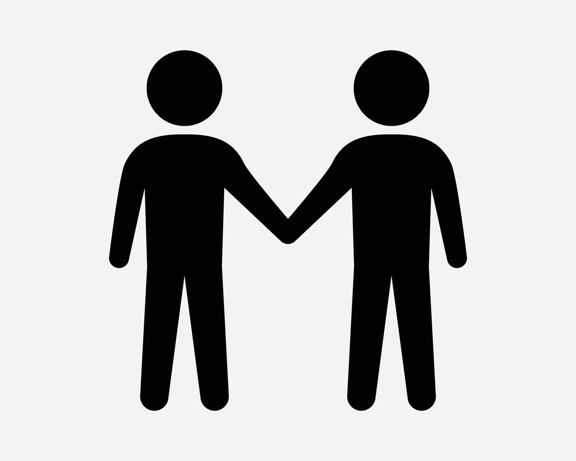 Stick Figure Hold Hand Icon Gay Couple Two Men Man Holding Relationship