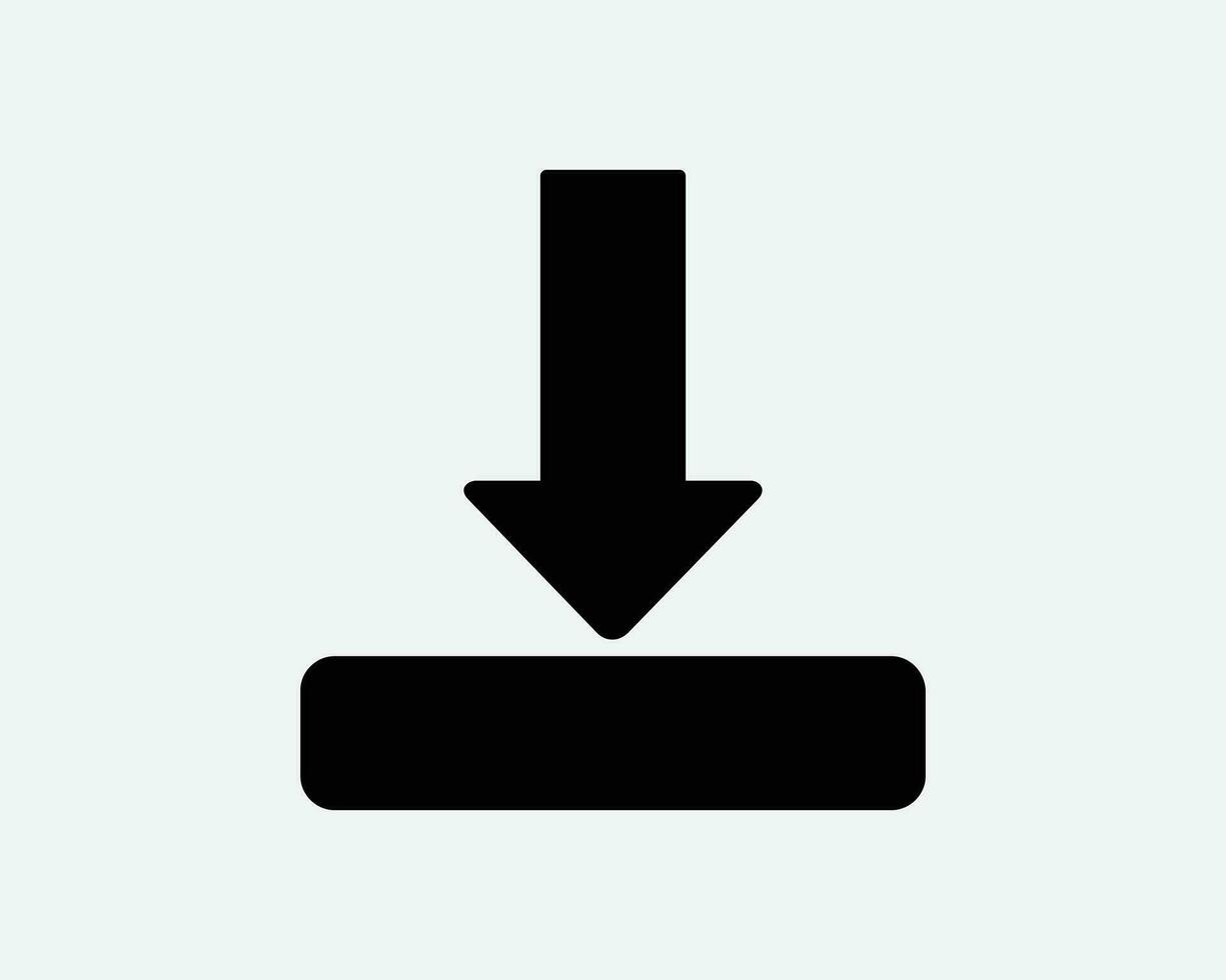 Download Icon Down Load Loading Server Storage Data Archive Arrow Computer Button Black Shape Vector Clipart Graphic Artwork Sign Symbol Illustration