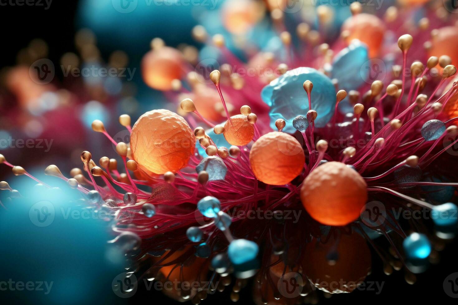 Bacteria virus or germs microorganism cells. Medical illustration. 3d illustration. generative ai photo