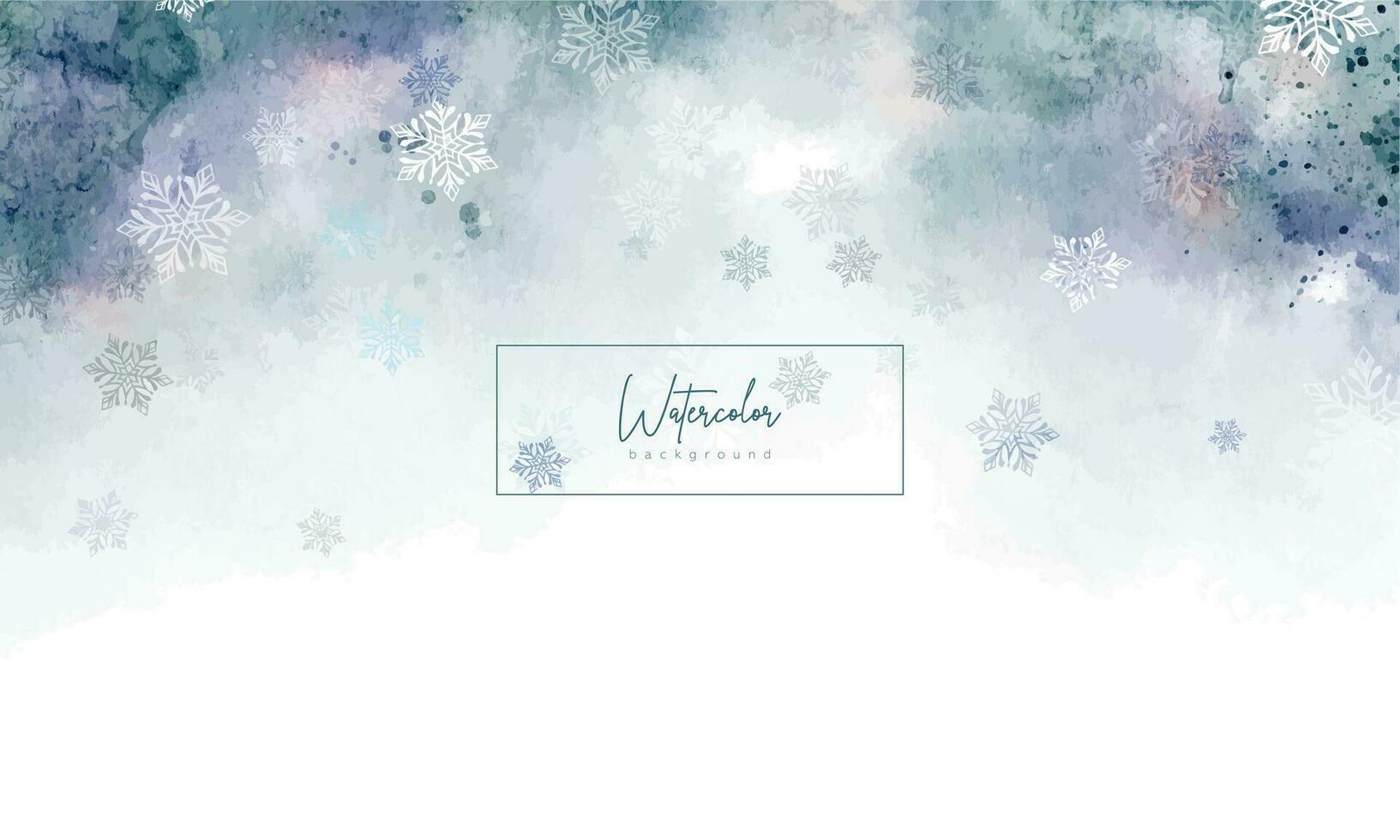 Abstract watercolor dark blue and violett background with snowflakes. Vector illustration for advertising, presentation, design, invitation, social media, web, flyer, card and banner