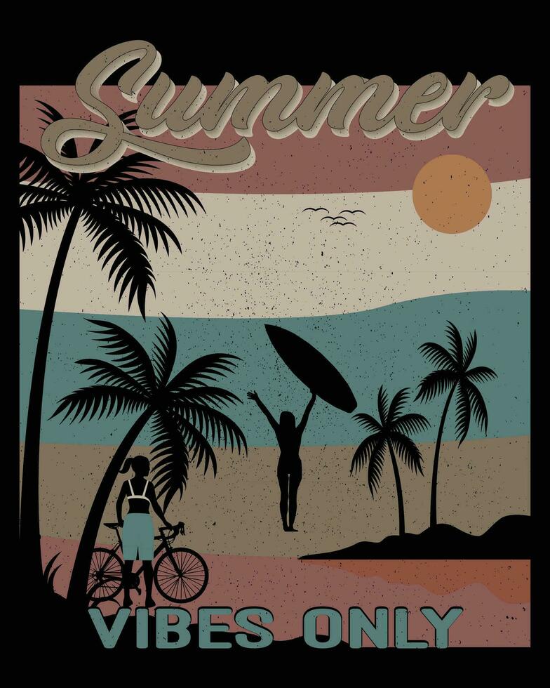 T shirt designs summer vector , summer vibes only