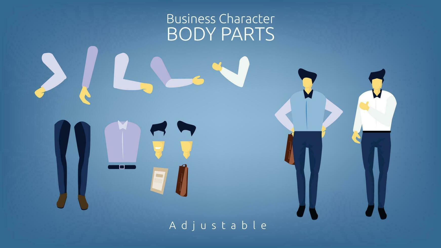 business character with body parts. suitable for banner decoration vector