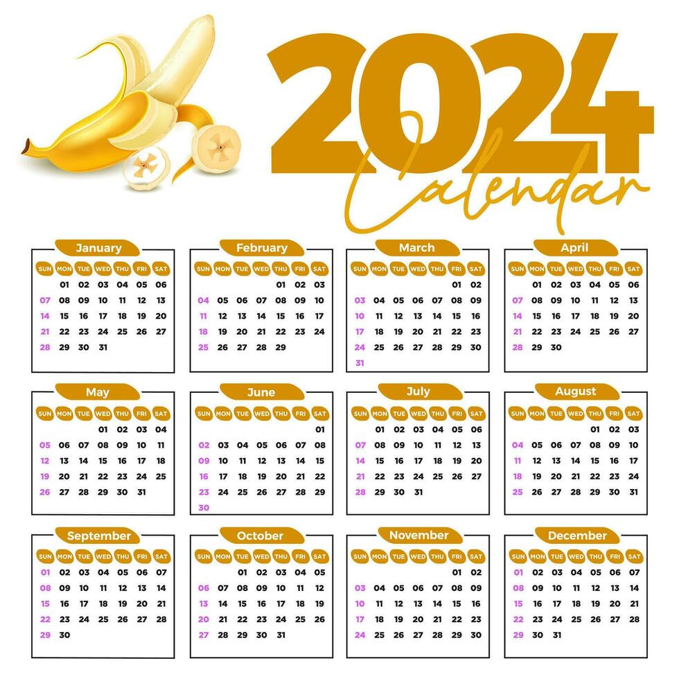 2024 calendario diseño modelo para contento nuevo año vector