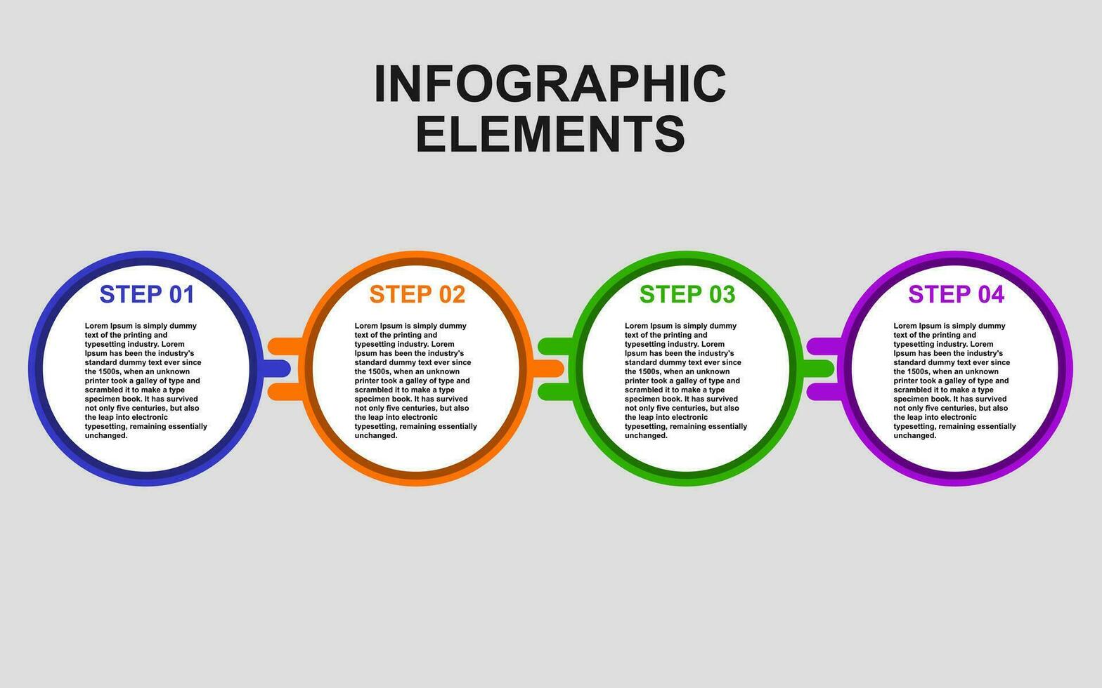 infographic template design with 4 steps. infographic design for presentations, banners, infographs and posters vector