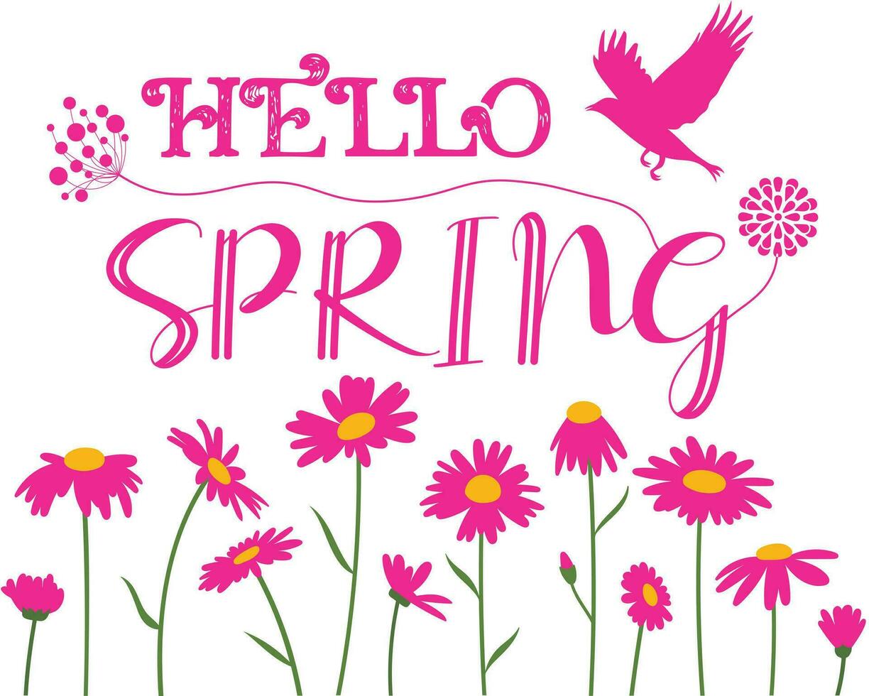 Hello Spring illustration design vector