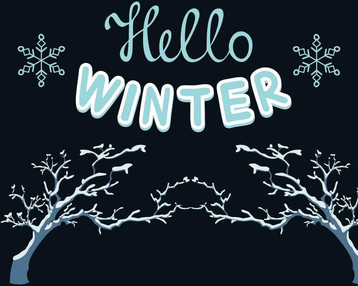 Hello winter illustration vector