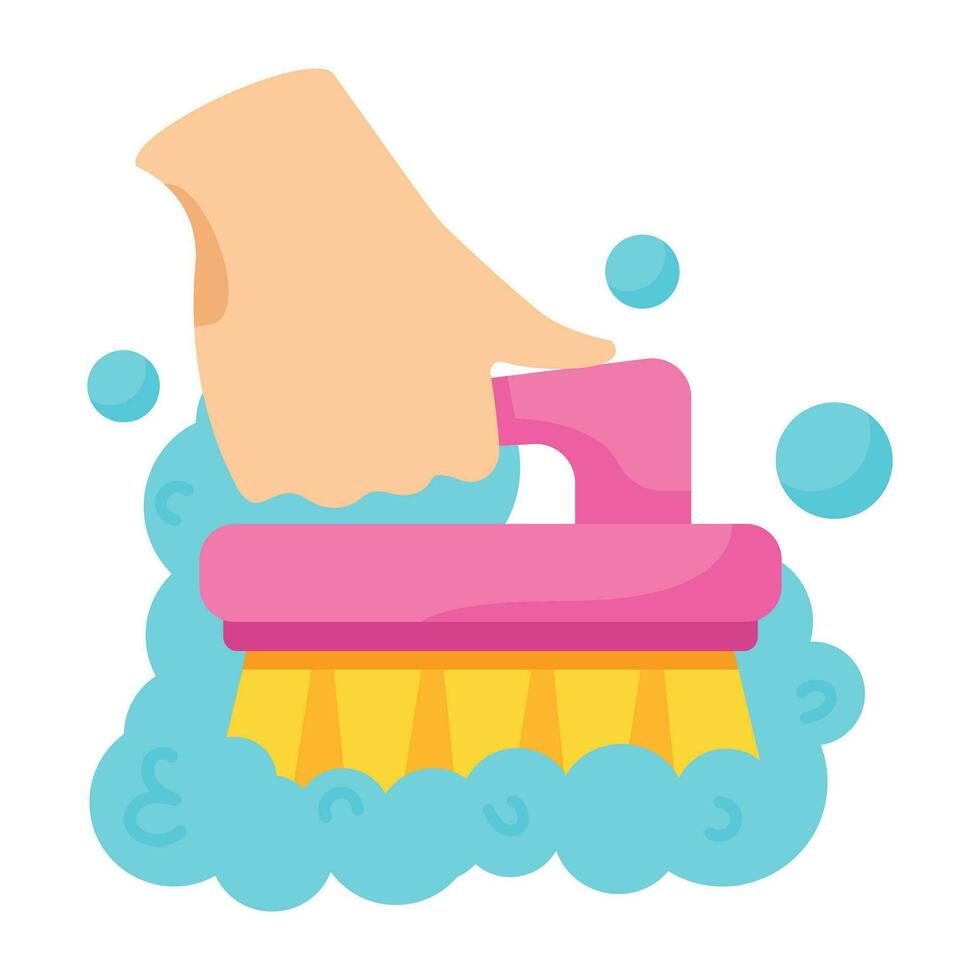 Trendy Laundry Brush vector