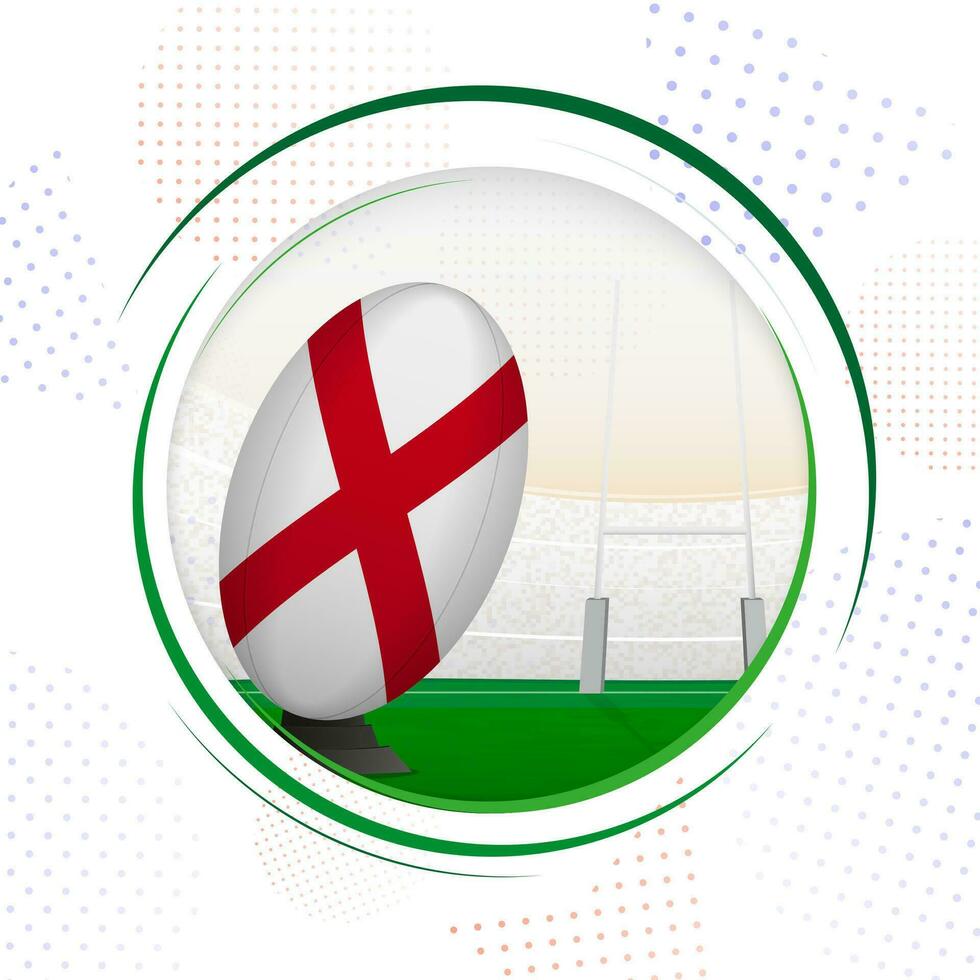 Flag of Alabama on rugby ball. Round rugby icon with flag of Alabama. vector