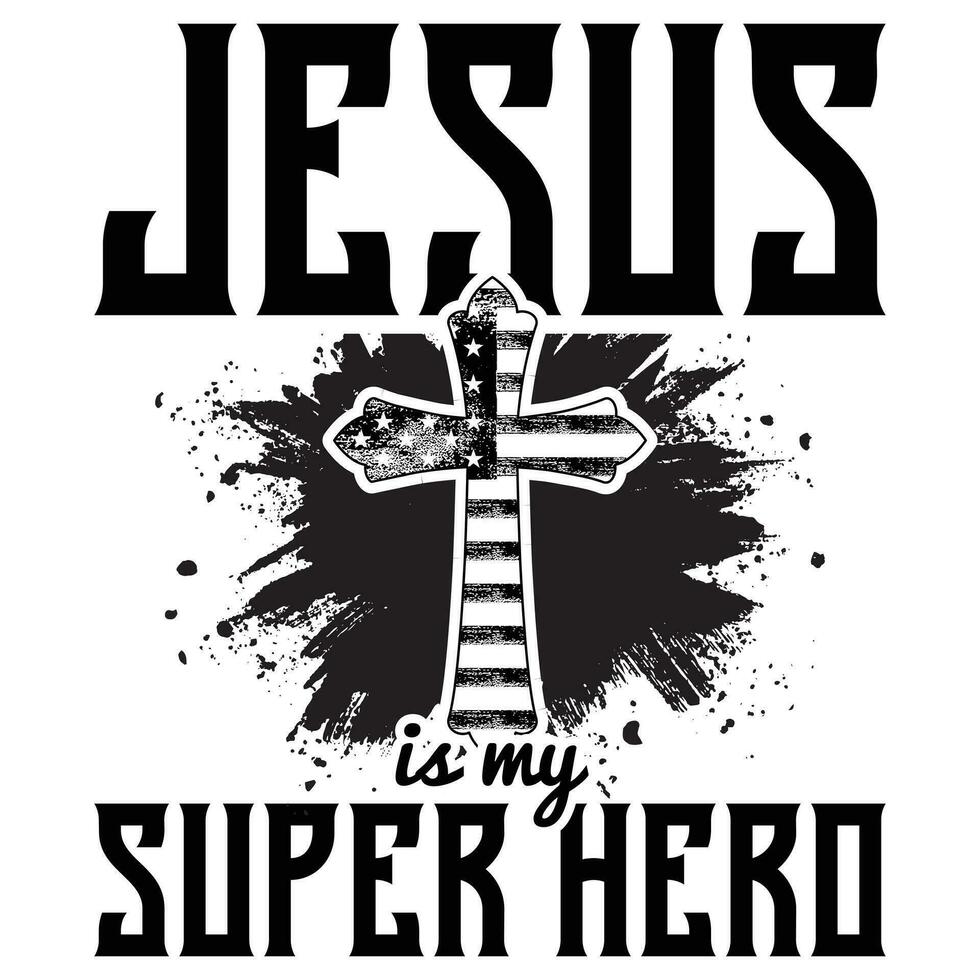 gracioso Jesús camiseta diseño, cruz vector