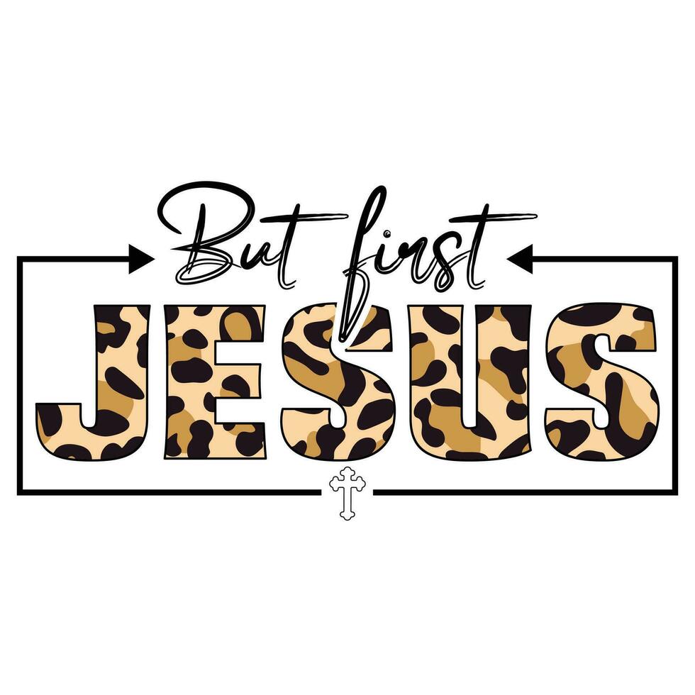 gracioso Jesús camiseta diseño, cruz vector
