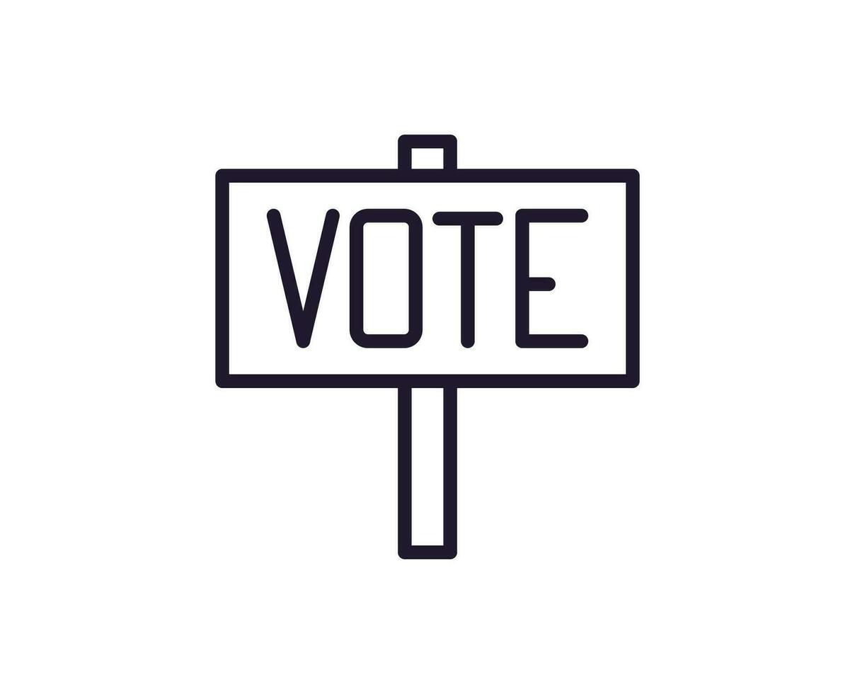 Single line icon of election on isolated white background. High quality editable stroke for mobile apps, web design, websites, online shops etc. vector