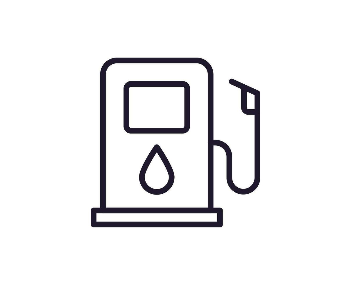 soltero línea icono de gas estación en aislado blanco antecedentes. alto calidad editable carrera para móvil aplicaciones, web diseño, sitios web, en línea tiendas etc. vector